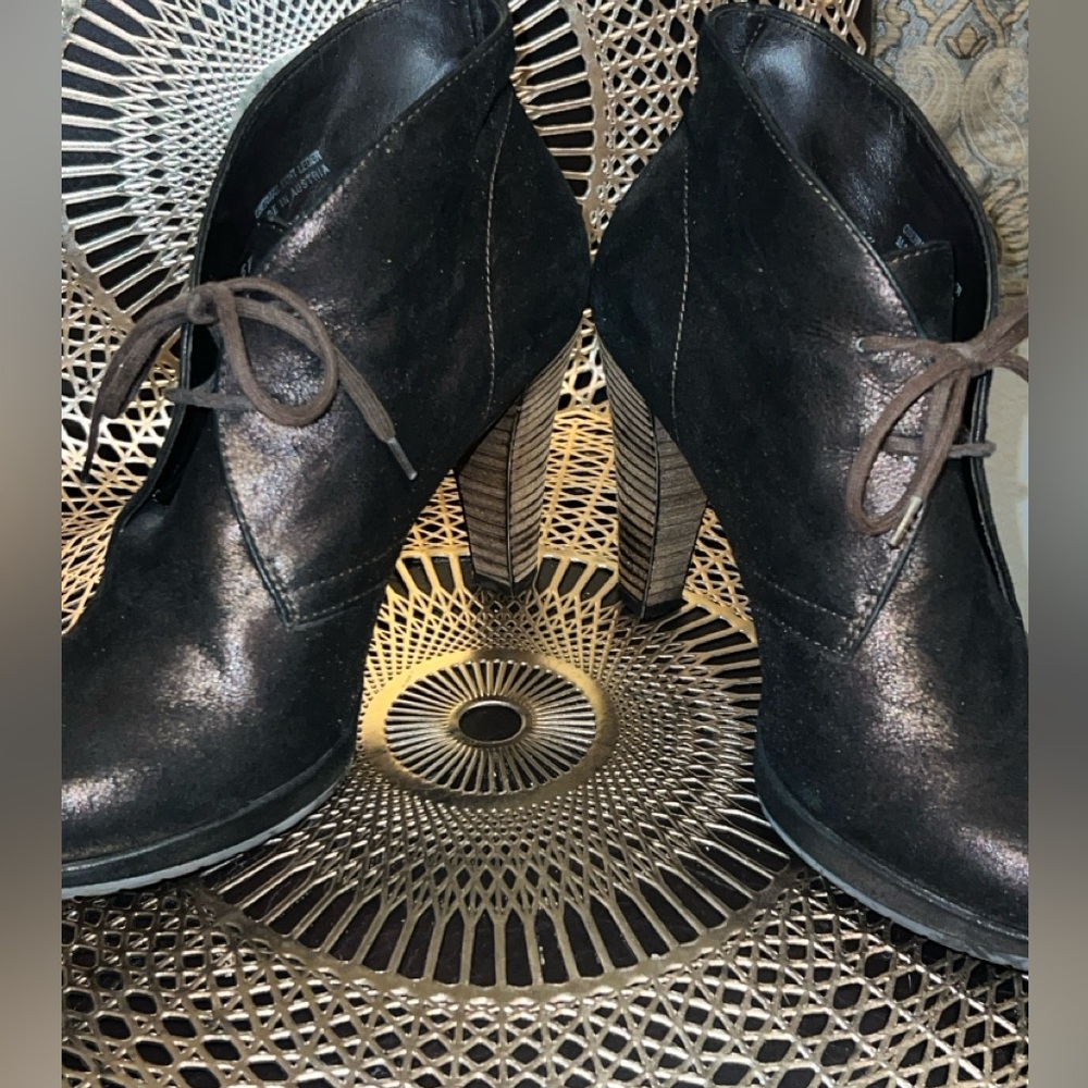 Paul Green Dark Purple Lace-Up Boots